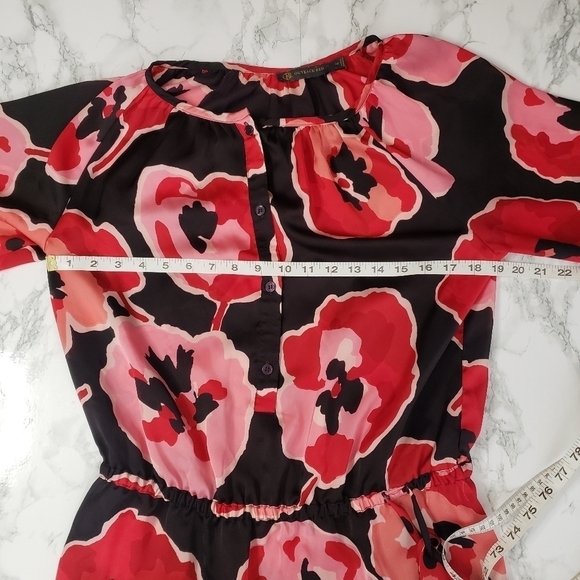 Outback Red Floral Pink Red Black Blouse - Picture 8 of 11